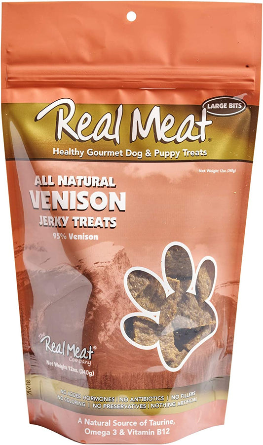 Real Meat Venison Jerky Dog Treats (12 oz)