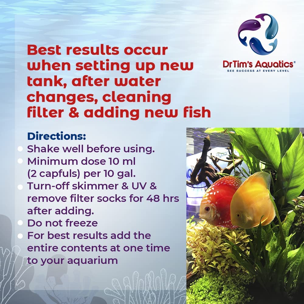 DrTim’s Aquatics Freshwater One & Only Live Nitrifying Bacteria  – Eliminate New Tank Syndrome for New Fish Tanks, Aquariums, & Water Filtering & Treatment