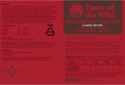 Taste of the Wild Southwest Canyon Grain-Free Recipe with Beef in Gravy Wet Canned Dog Food, Made with with High Protein from Real Meat and Guaranteed Nutrients Like Vitamins and Antioxidants
