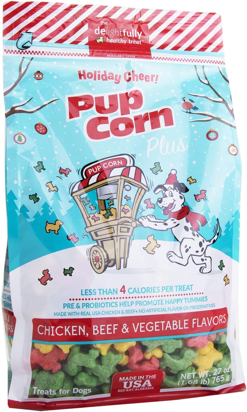 Pup Corn Plus Holiday Cheer - Chicken Beef and Vegetable Flavors Home Good