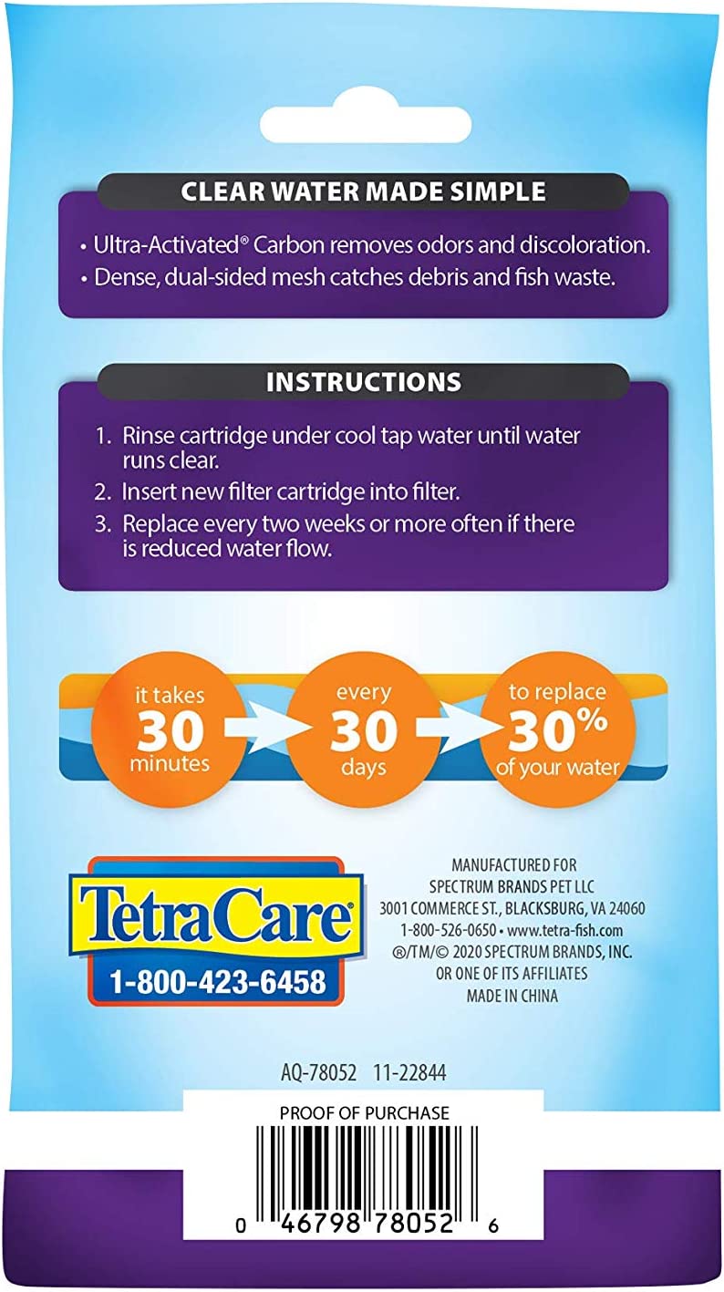 Tetra Whisper Filter Cartridges 4 Count, Extra Small, For aquarium Filtration (AQ-78052),white