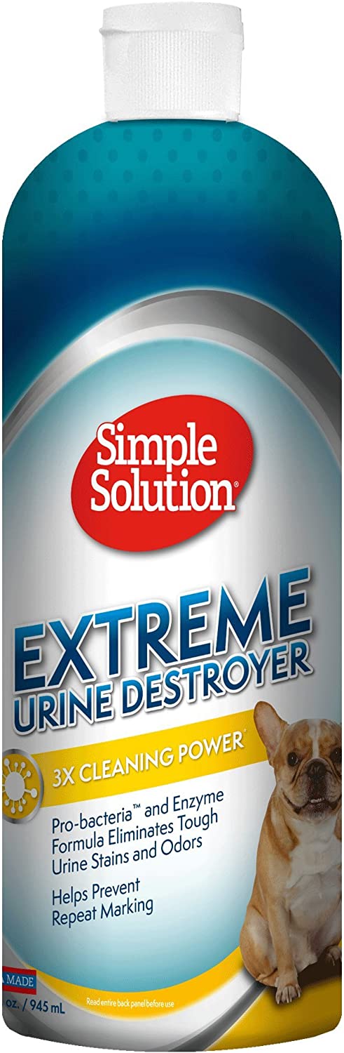 Simple Solution Urine Destroyer Enzymatic Cleaner | Pet Stain and Odor Remover with 2X Pro-Bacteria Cleaning Power