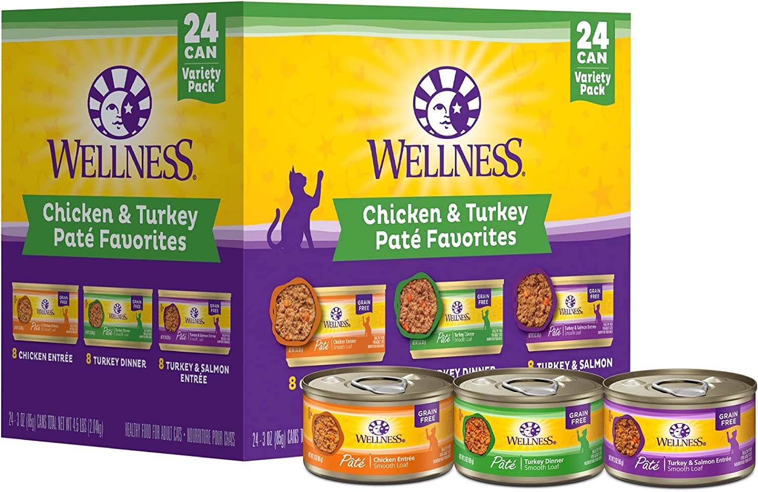Wellness Complete Health Grain Free Wet Cat Food, Gravies & Pate, Natural Cat Food, Cat Food, Adult, Healthy, No Wheat, Corn, Soy, Artificial Flavors, Colors, Carrageenan or Preservatives