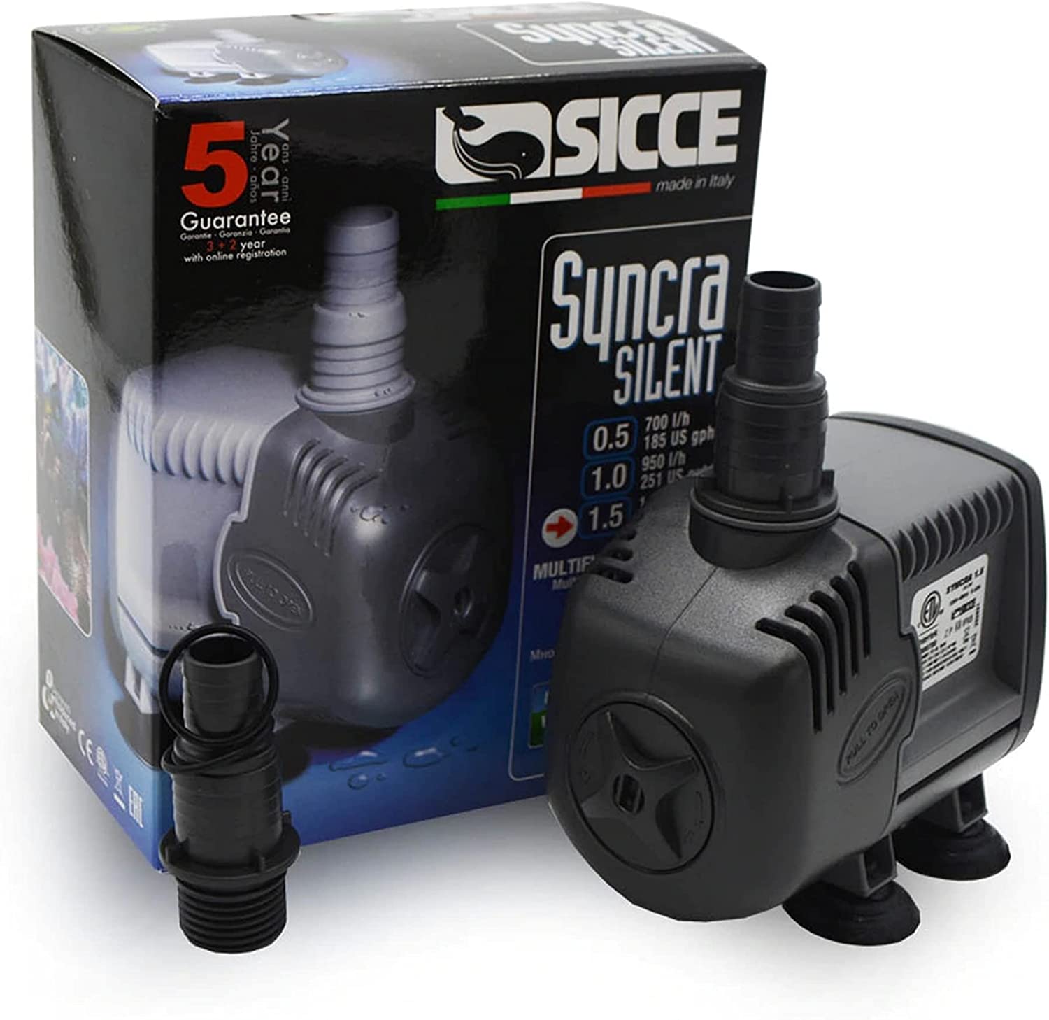 Sicce Syncra Silent Multi-Purpose Pump, Designed for Freshwater and Saltwater