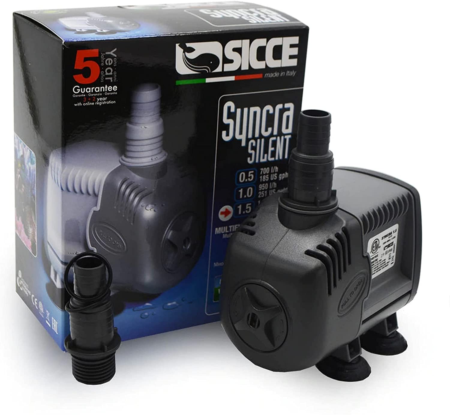 Sicce Syncra Silent Multi-Purpose Pump, Designed for Freshwater and Saltwater