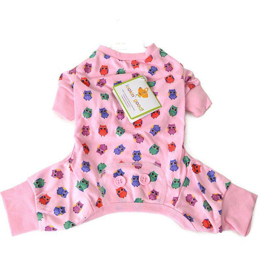 Lookin Good Owl Print Dog Pajamas - Pink