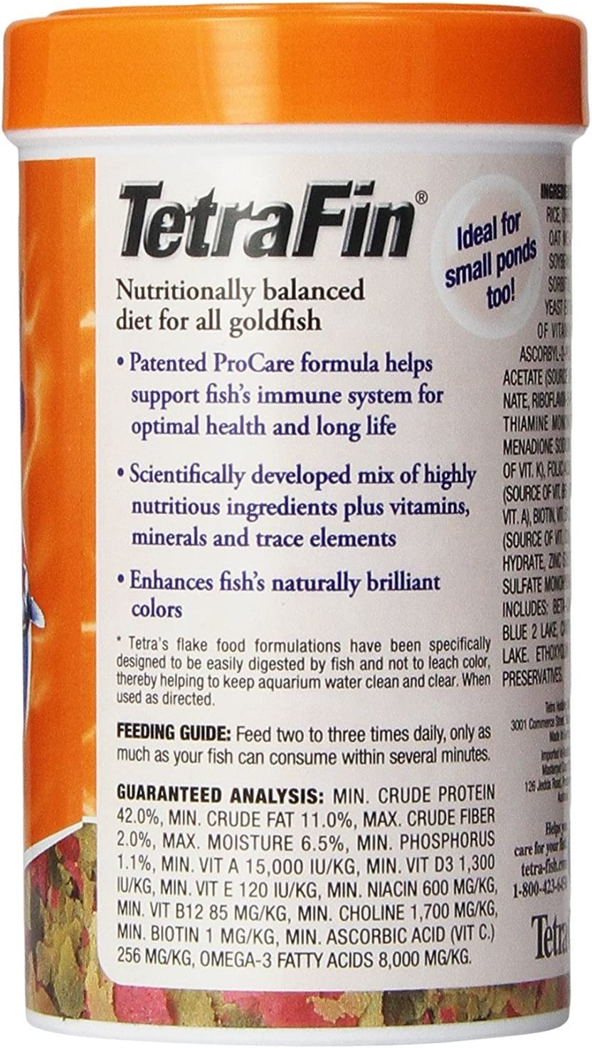 Tetra TetraFin Goldfish Flakes Food with ProCare, 4.4 oz