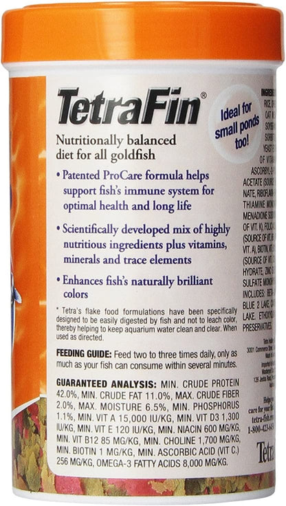 Tetra TetraFin Goldfish Flakes Food with ProCare, 4.4 oz