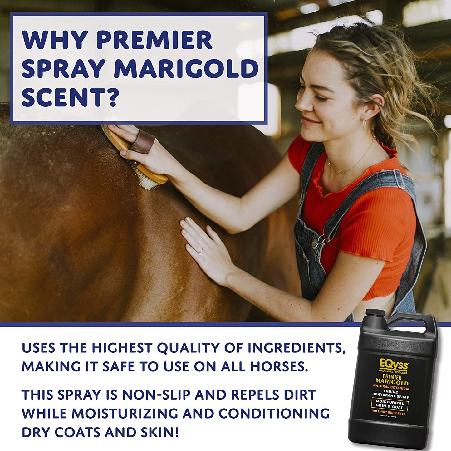 Eqyss Premier Equine Spray Marigold Scent - Moisturizes Skin and Coat