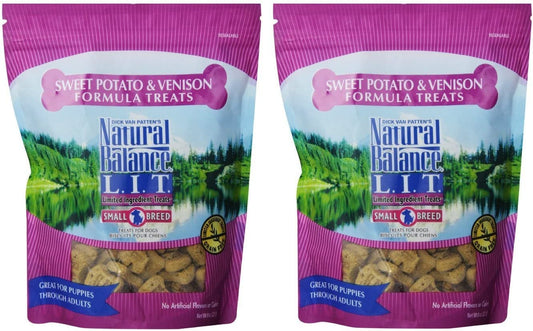 Natural Balance L.I.T. Sweet Potato and Venison Formula Dog Treats, Small Breed, 16-Ounce (2 Packs 8-Ounce each)
