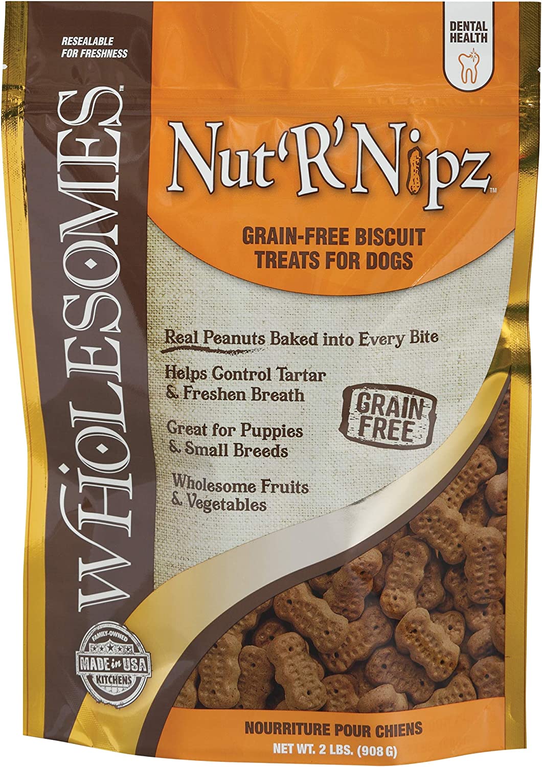 Wholesomes Nut'R'Nipz Dry Dog Biscuits, 2 lbs. (1710406E)