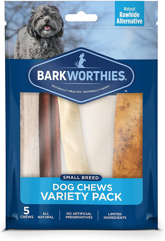 Barkworthies Healthy Dog Treats & Chews Variety Pack - Protein-Rich, All-Natural, Highly Digestible, Rawhide Alternative - Promotes Dental Health - Great Gift for All Dogs