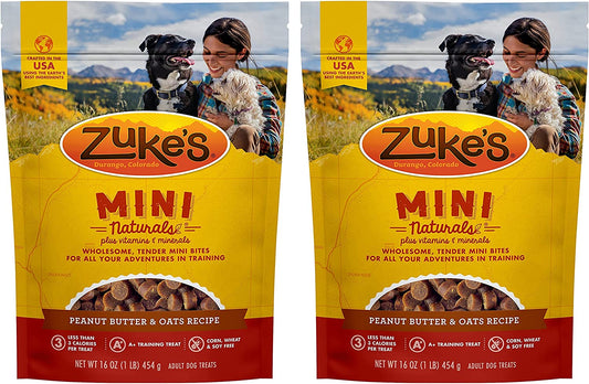 Zuke’s Mini Naturals Adult Dog Treats with Added Vitamins & Minerals, A+ Dog Training Treat, Less Than 3 Calories Per Treat