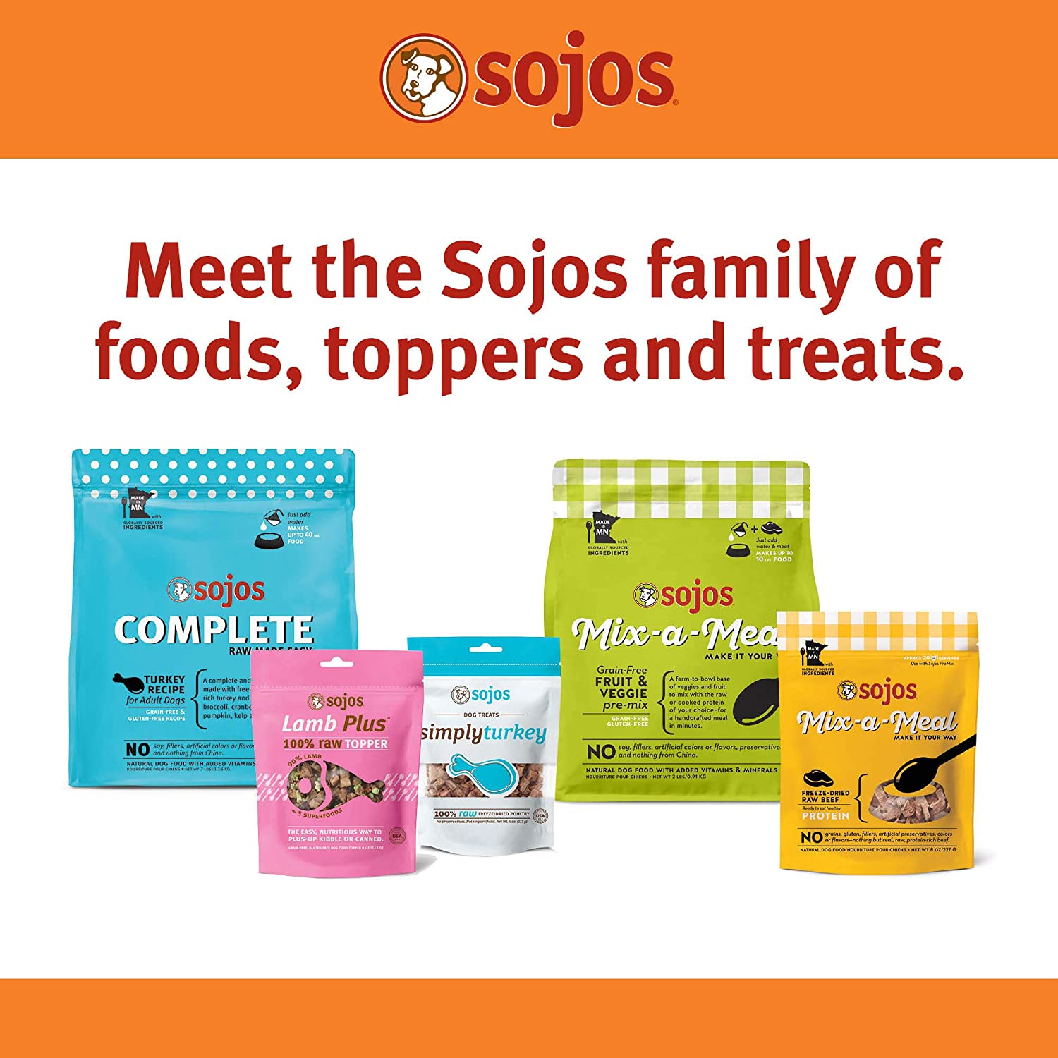 Sojos Complete Turkey Recipe Adult Grain-Free Freeze-Dried Raw Dog Food, 7 Pound Bag