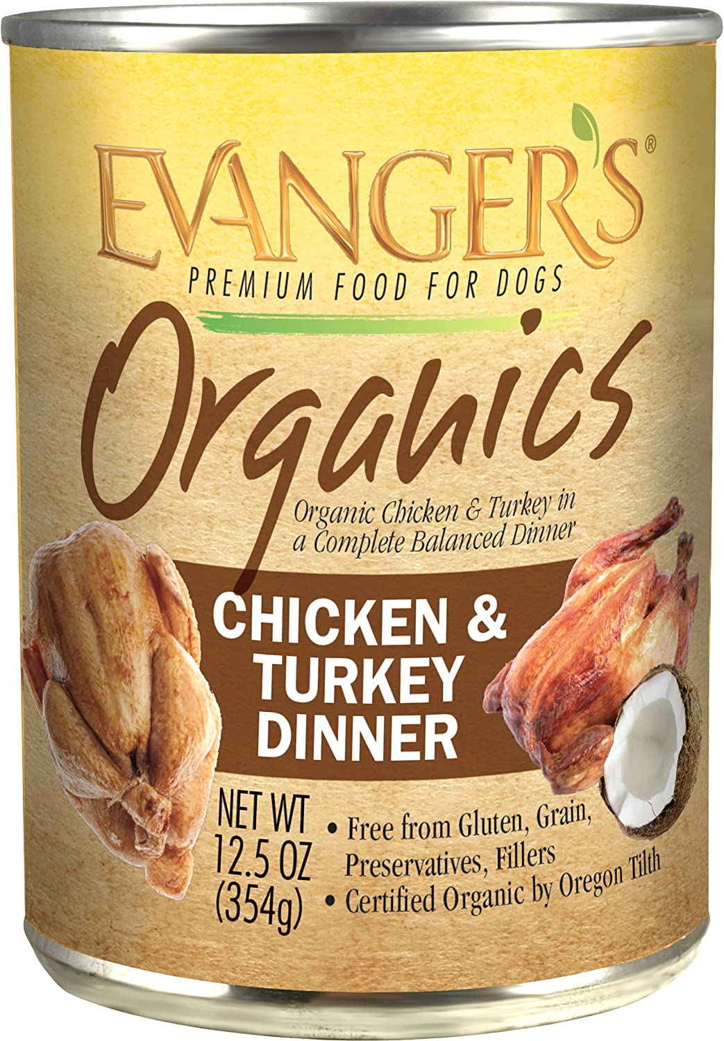 Evanger’s Organics Dinner for Dogs - 12, 12.5 oz cans