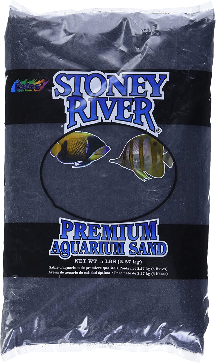 Stoney River Black Aquatic Sand Freshwater and Marine Aquariums, 5-Pound Bag
