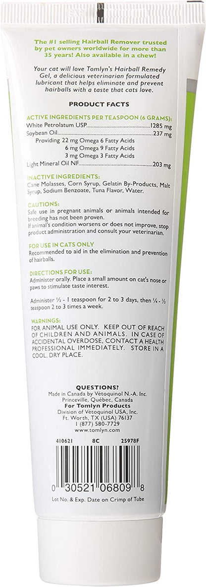 Tomlyn Hairball Remedy for Cats, Tuna Flavor, (Laxatone) 4.25 oz