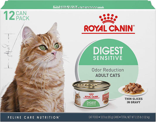 Royal Canin Digest Sensitive Thin Slices in Gravy Wet Cat Food, 3 oz cans 12-count