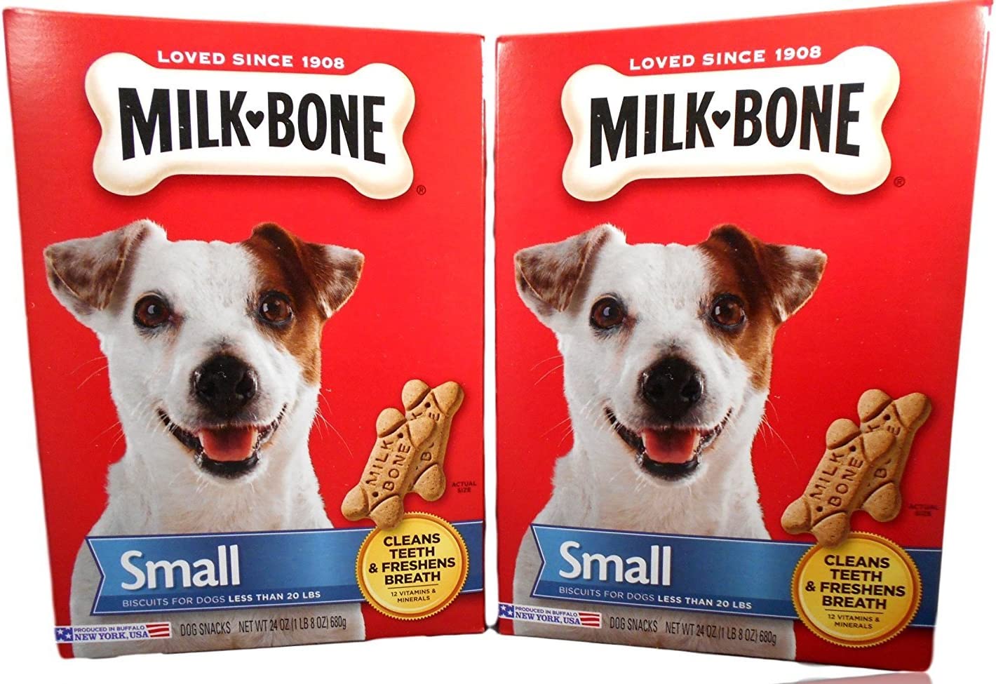 Milk-Bone 084282984616 Traditional Bone Shaped Biscuits (Small) for Dogs, 24 oz (2 Pack)