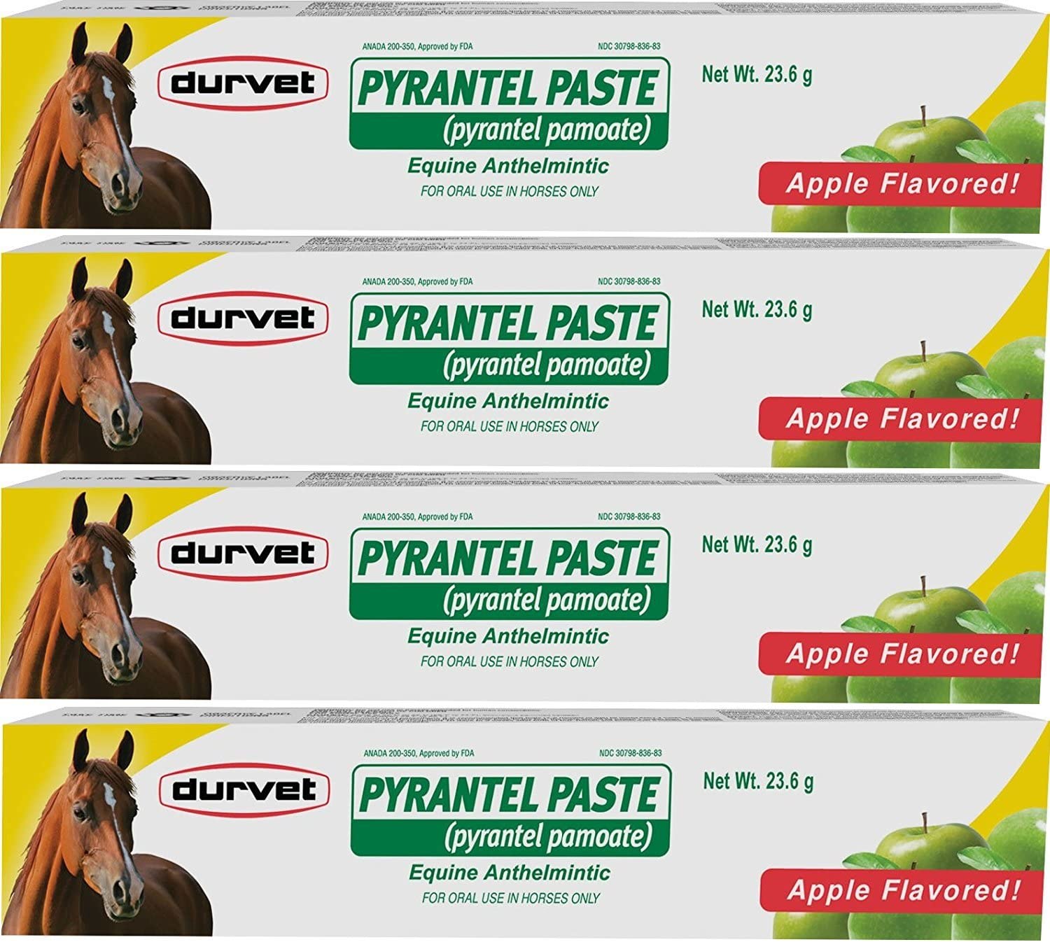 (4 Pack) Durvet Pyrantel Paste Wormer, 23.6gm Per Pack