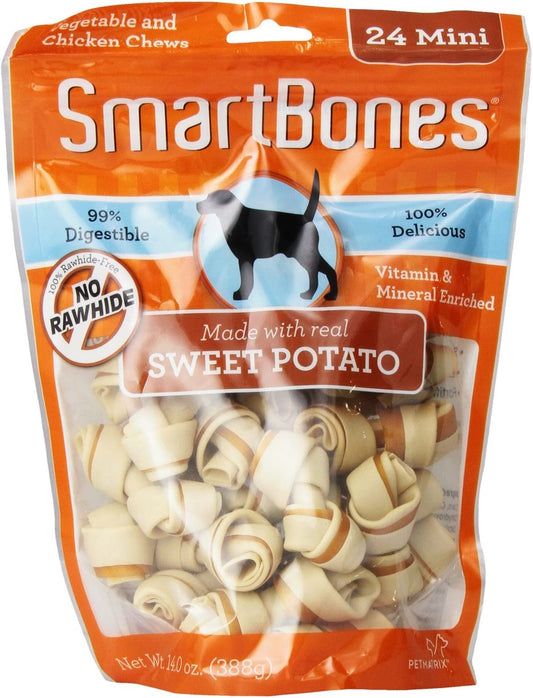 SmartBones Sweet Potato Dog Chews, Mini, 24ct (2 pack)