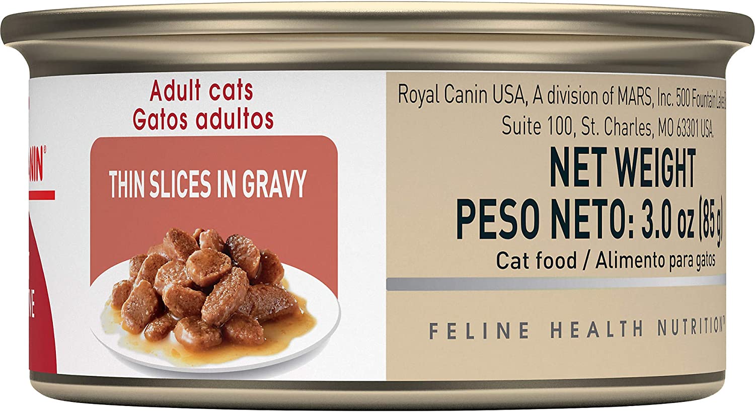 Royal Canin Feline Health Nutrition Adult Instinctive Thin Slices in Gravy Canned Cat Food, 3 oz can