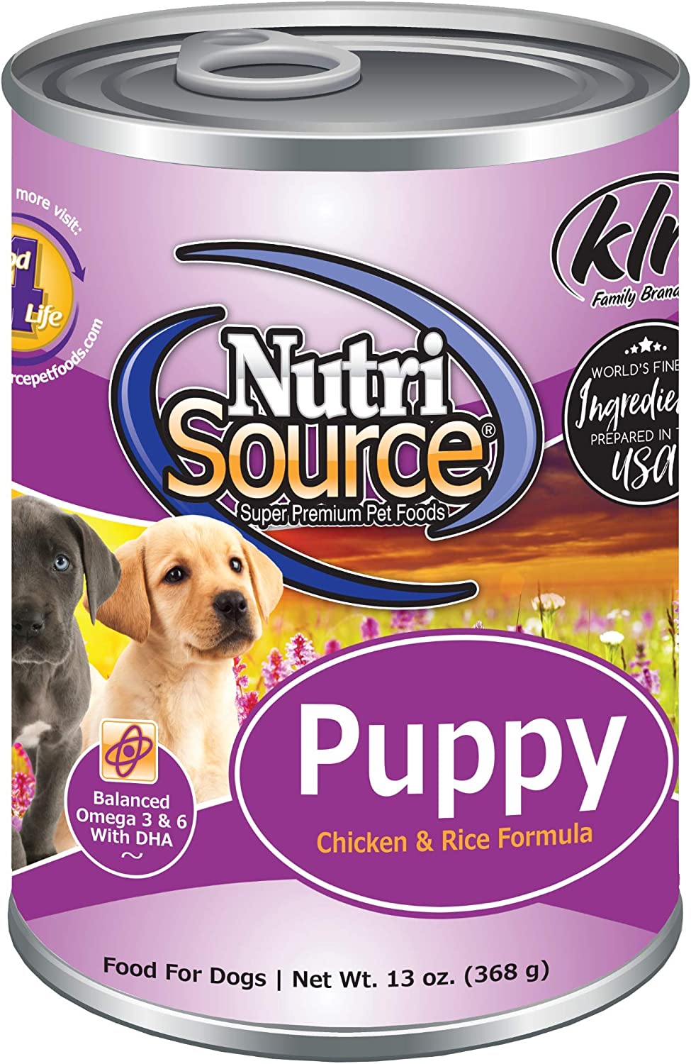 Nutri Source Puppy Chicken & Rice Case of Canned Dog Food 12/13oz