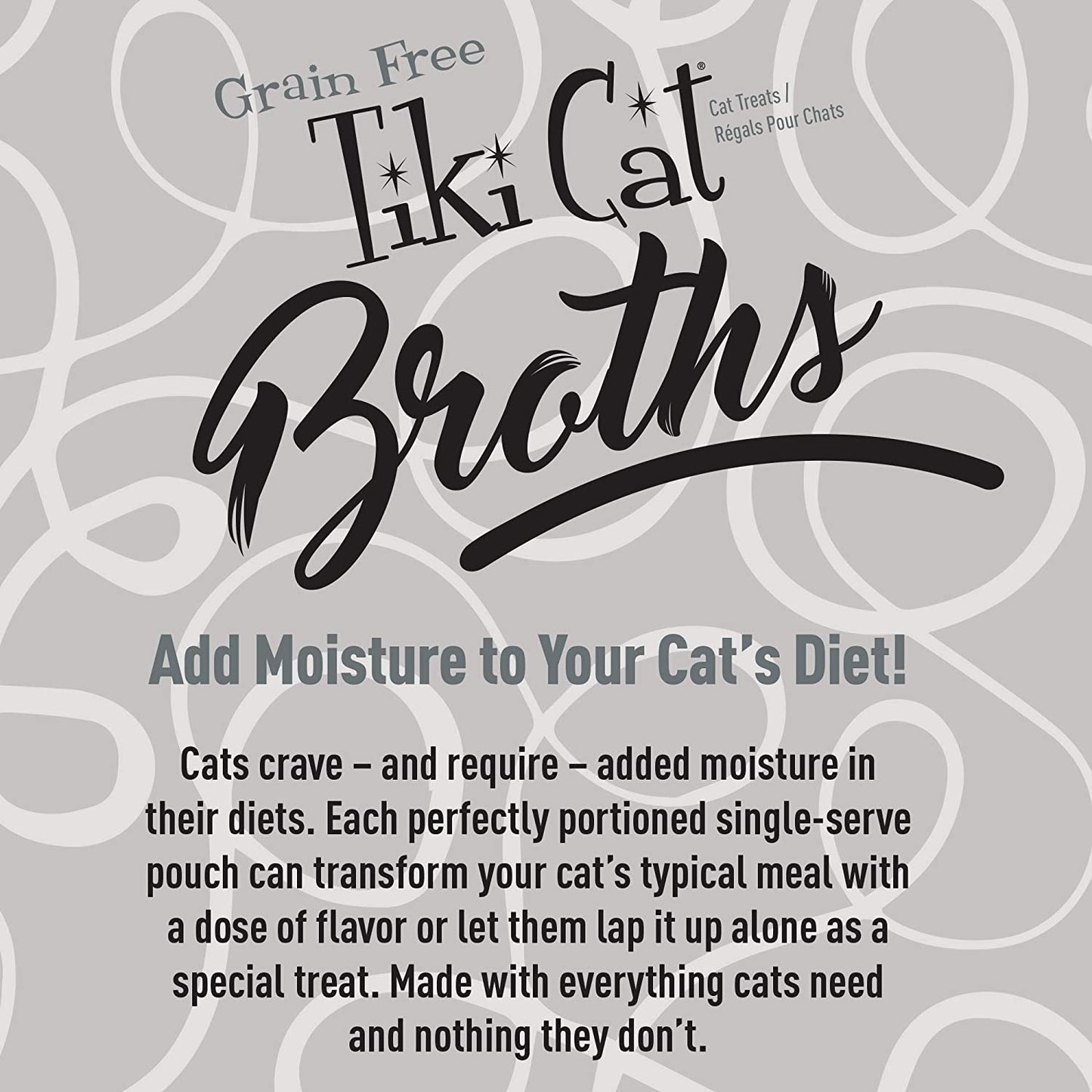 Tiki Cat Savory Broth, Grain Free Lickable Wet Food Treat, Add Moisture & Boost Flavor, 12 pouches