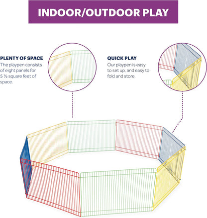 Prevue Pet Products Multi-Color Small Pet Playpen 40090,13x35.87x8.67 inch