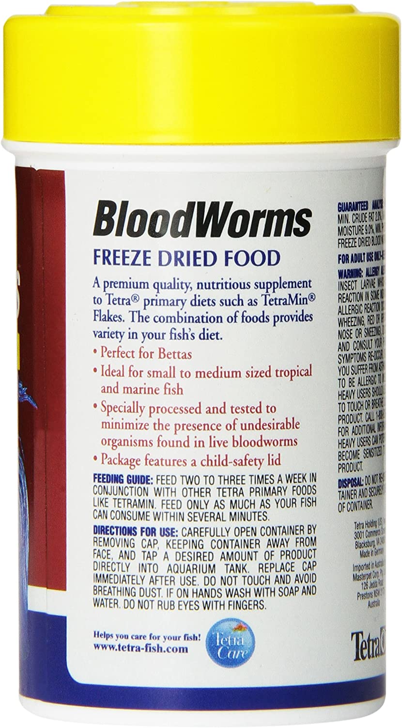 Tetra BloodWorms, Freeze-Dried Food for Freshwater and Saltwater Fish