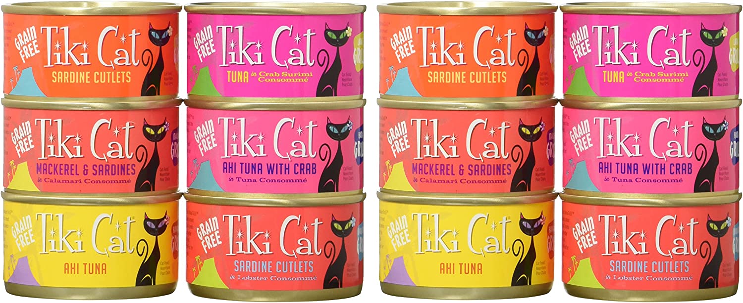 Tiki Cat Grill Grain-Free, Low-Carbohydrate Wet Food with Whole Seafood in Broth for Adult Cats & Kittens