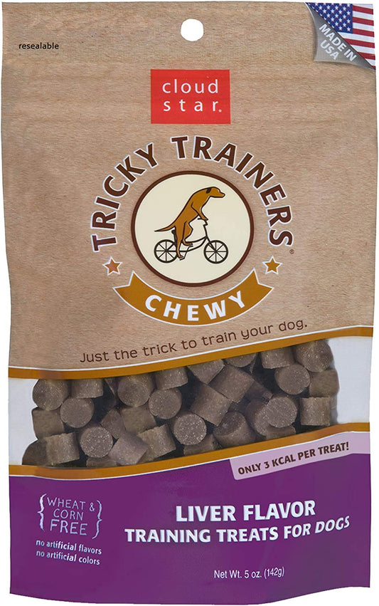 Cloud Star Chewy Liver Tricky Trainers Dog Treats for Training, 5 oz Bag