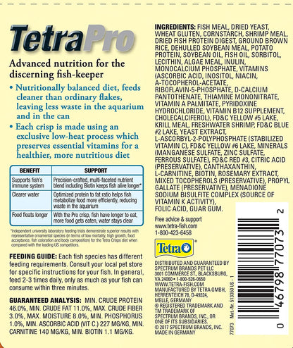TetraPro Tropical Crisps 6.70 Ounces, Fish Food, Advanced Clear Water Formula