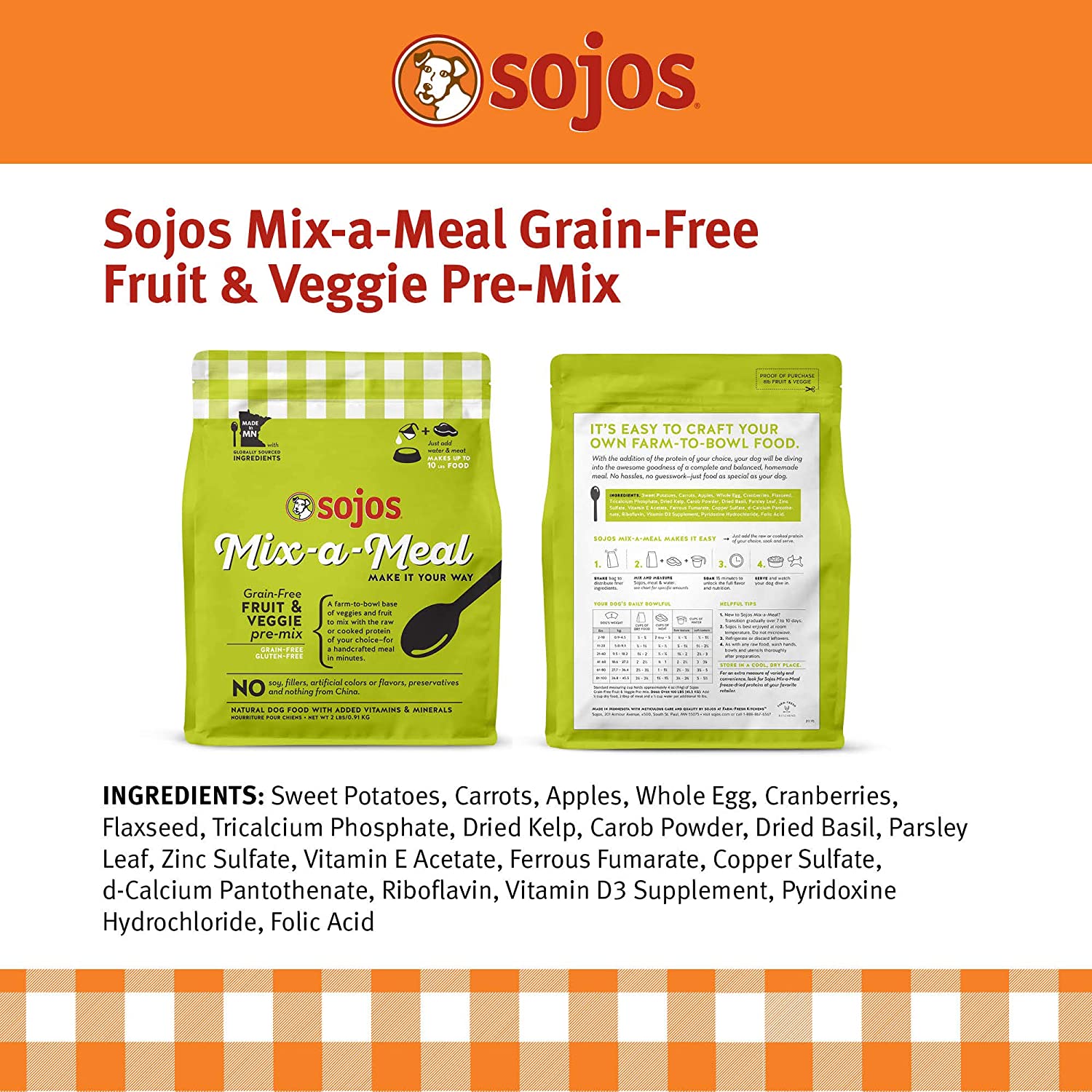 Sojos Mix-A-Meal Pre-Mix Natural Dehydrated Dog Food