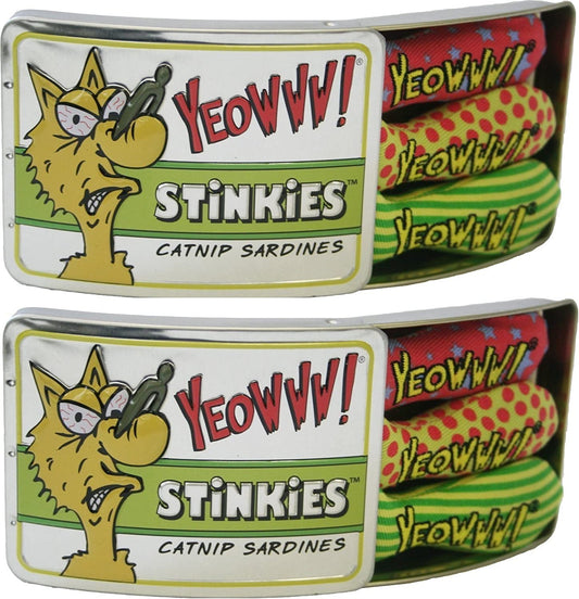 Yeowww Catnip Sardines - 6 Total (2 Packs with 3 Sardines per Pack)