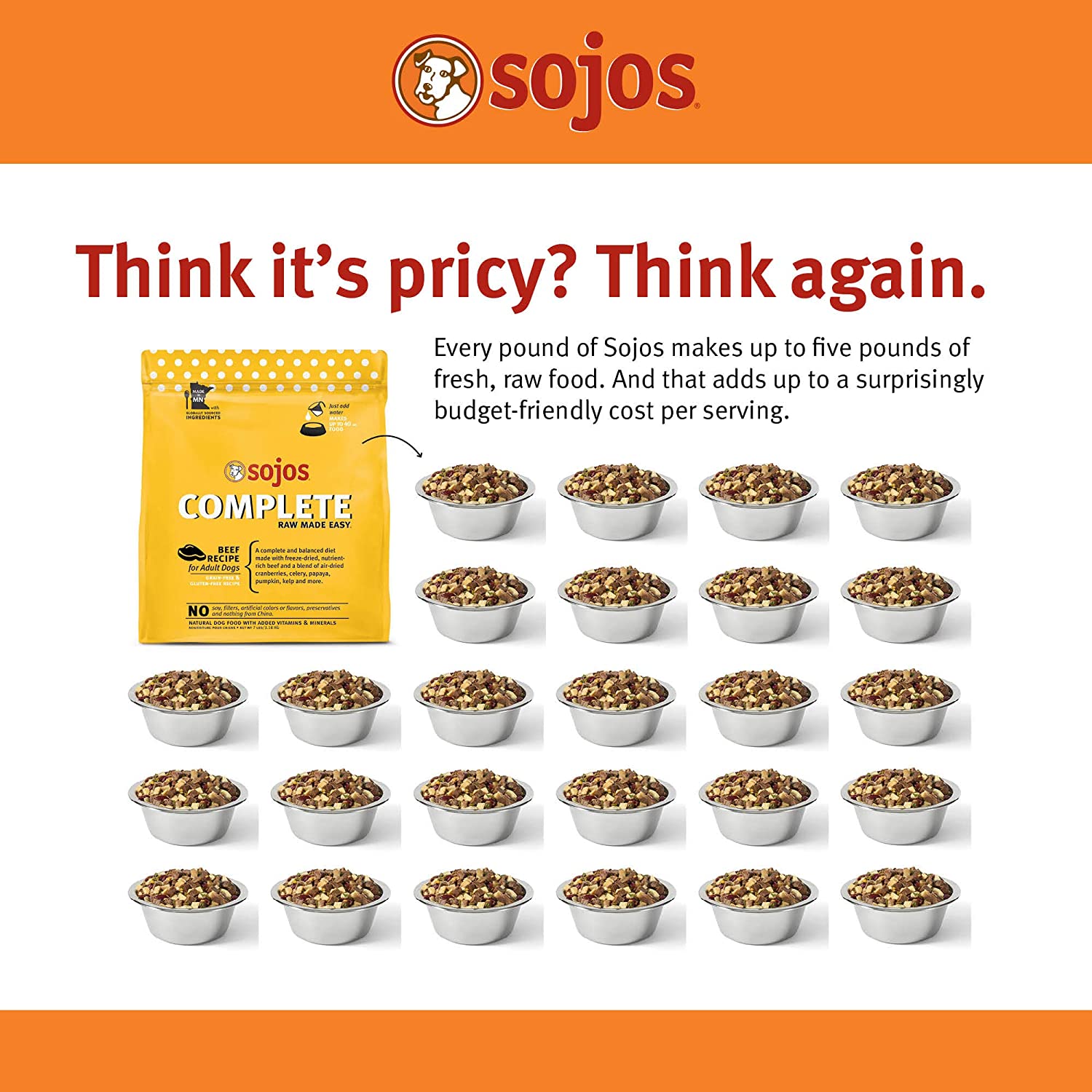 SOJOS Complete Turkey & Salmon Recipe Senior Grain-Free Freeze-Dried Raw Dog Food