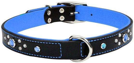 CircleT Fashion Leather Jewel Collar Blue
