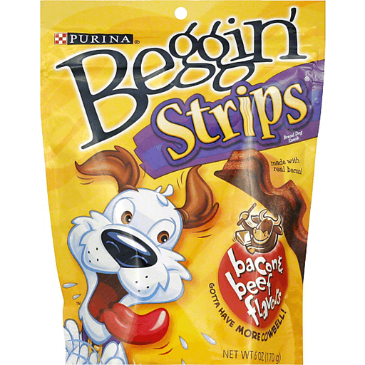 Beggin\' Strips Dog Treats, Bacon and Beef Flavor, 6 Oz Pouch