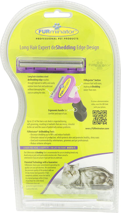 Furminator Long Hair deShedding Tool for Cats, Large