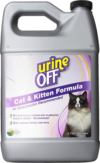 Urine Off Odor and Stain Remover for Cats, 1 Gallon