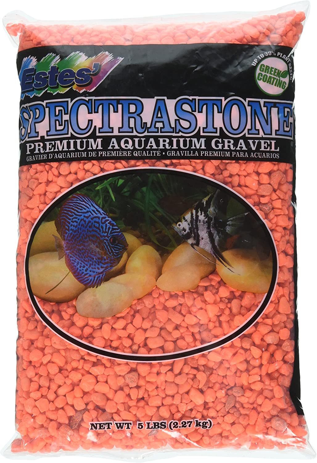 Spectrastone Permaglo Orange Aquarium Gravel for Freshwater Aquariums, 5-Pound Bag