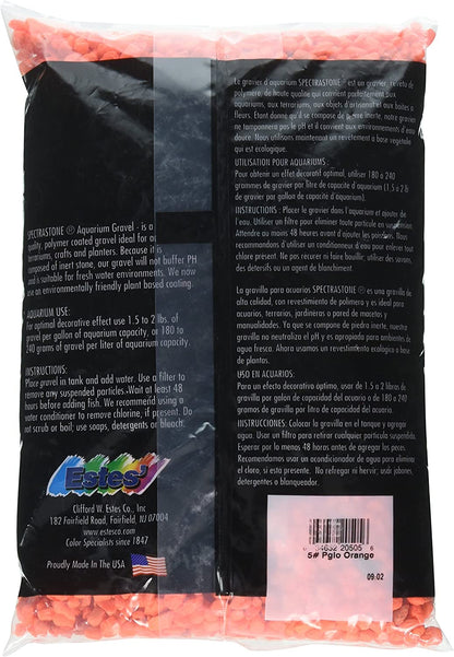 Spectrastone Permaglo Orange Aquarium Gravel for Freshwater Aquariums, 5-Pound Bag