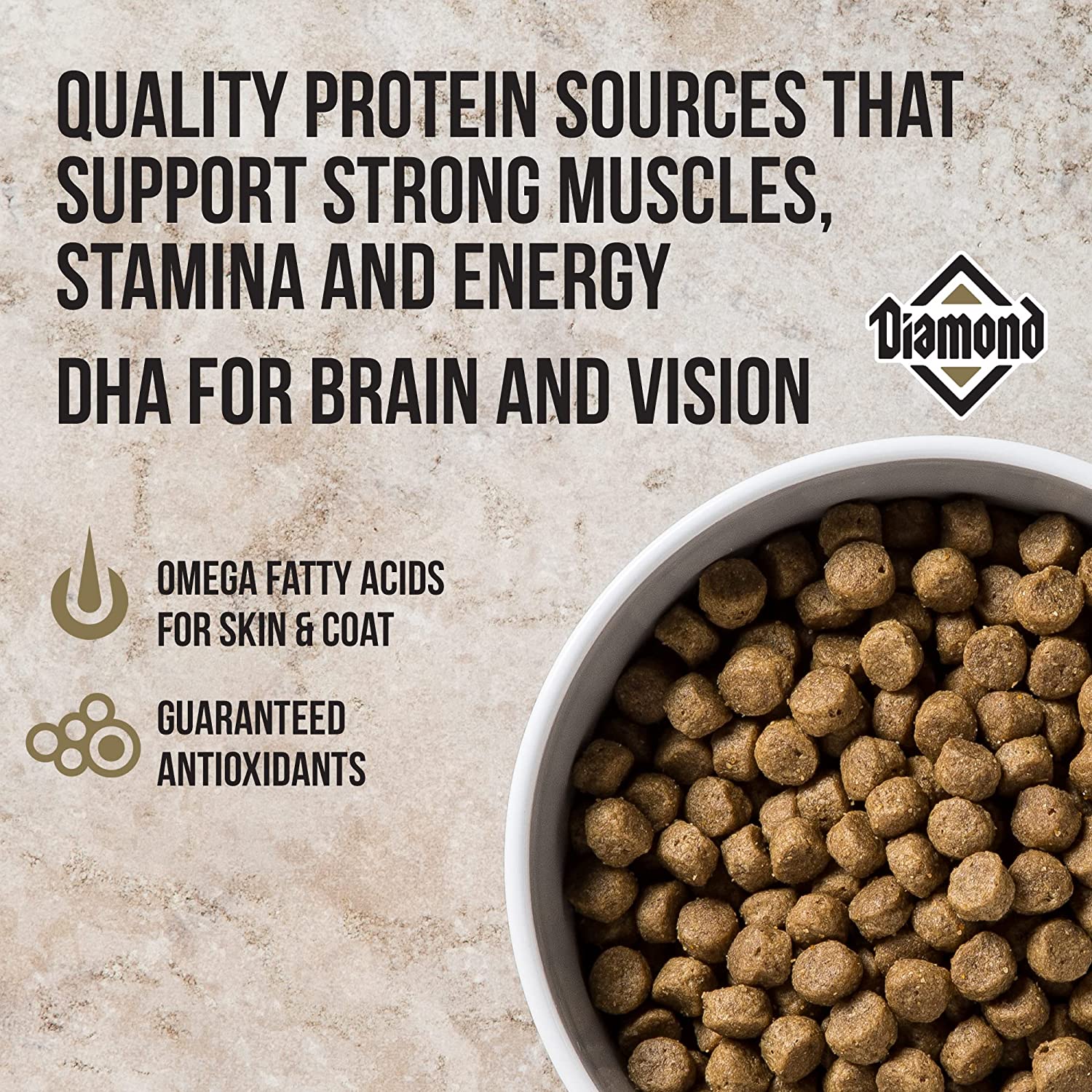 Diamond Adult Dry Dog Food for Active, Moderately Active or Show Dogs Protein, Probiotics and Antioxidants