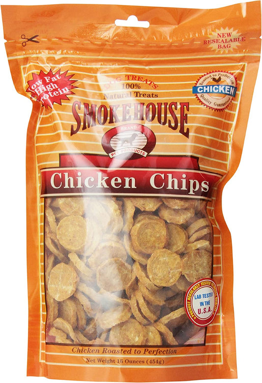 Smokehouse 100-Percent Natural Chicken Chips Dog Treats, 16-Ounce