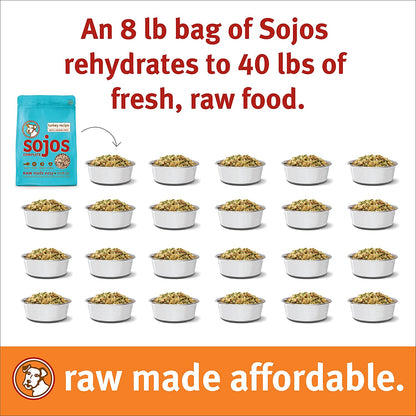 Sojos Complete Natural Raw Freeze Dried Dog Food Mix, Turkey, 7 Pound Bag