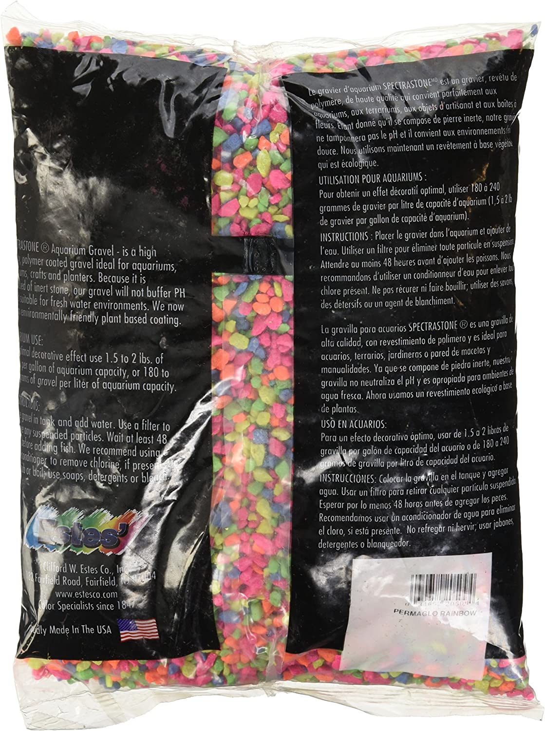 Spectrastone Permaglo Rainbow Aquarium Gravel for Freshwater Aquariums, 5-Pound Bag