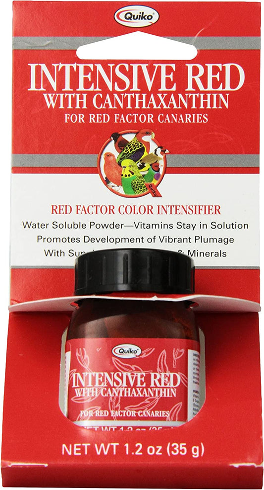 Quiko Intensive Red with Canthaxanthin for Red-Factor Canaries, Vitamin & Mineral Supplement, Red-Factor Color Intensifier, 1.2 Ounce
