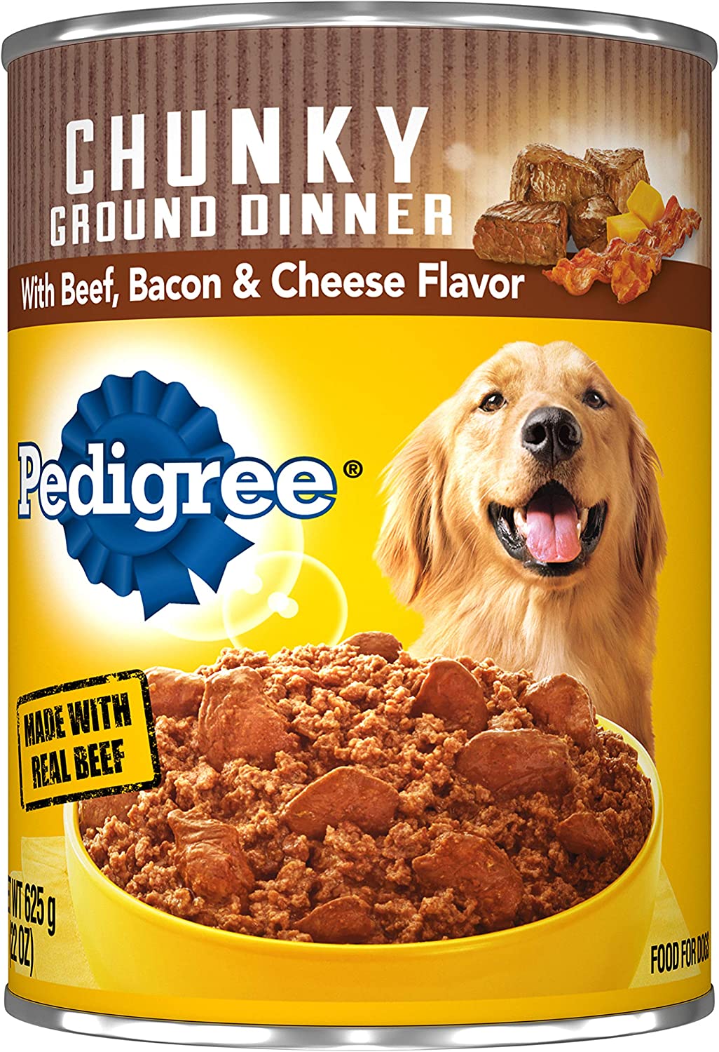 Pedigree Chunky Ground Dinner with Beef, Bacon & Cheese Canned Dog Food 22 oz