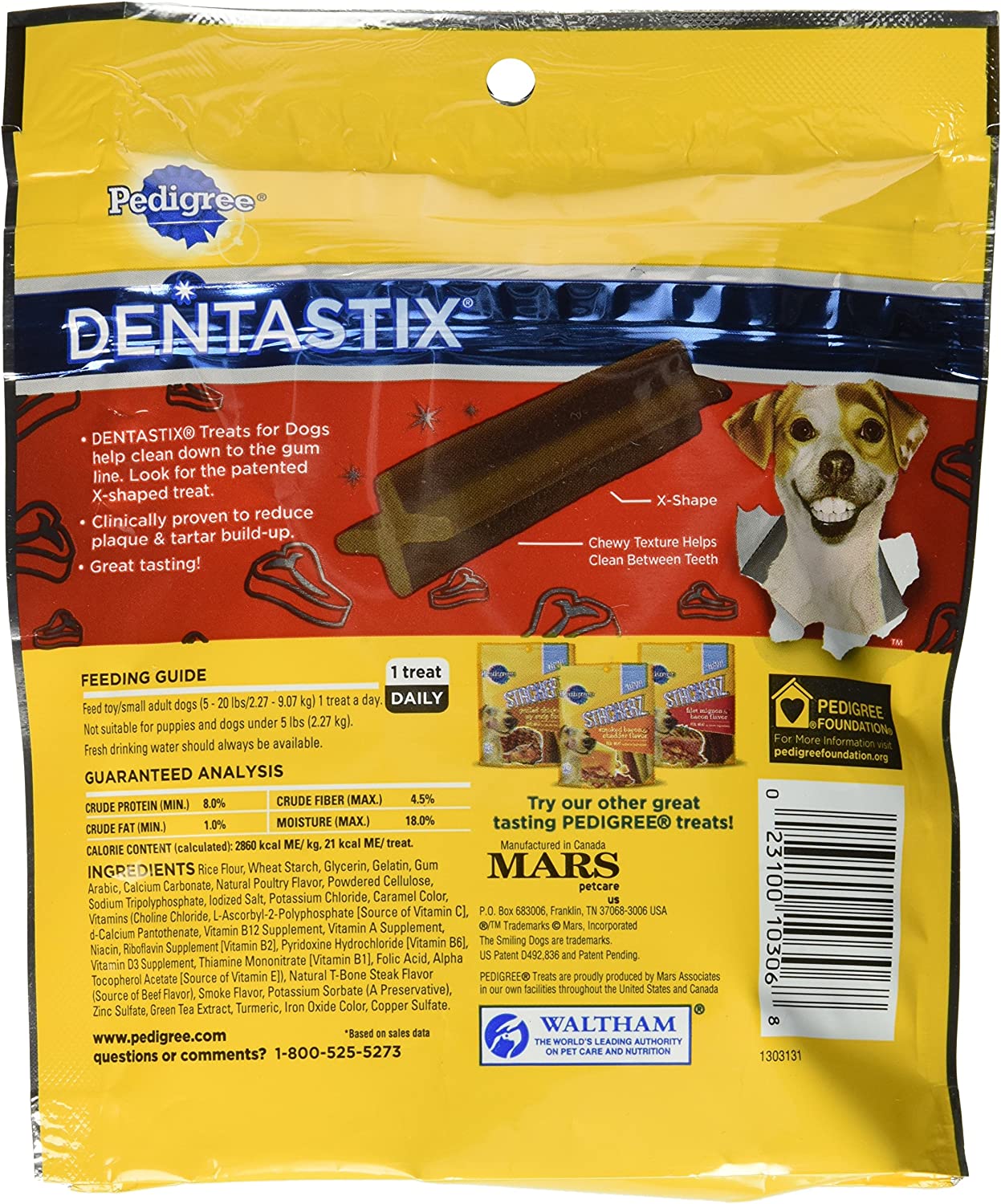 Pedigree Dentastix Beef Flavor Toy/Small Treats For Dogs - 6 Oz. 24 Treats