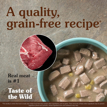 Taste of the Wild Southwest Canyon Grain-Free Recipe with Beef in Gravy Wet Canned Dog Food, Made with with High Protein from Real Meat and Guaranteed Nutrients Like Vitamins and Antioxidants